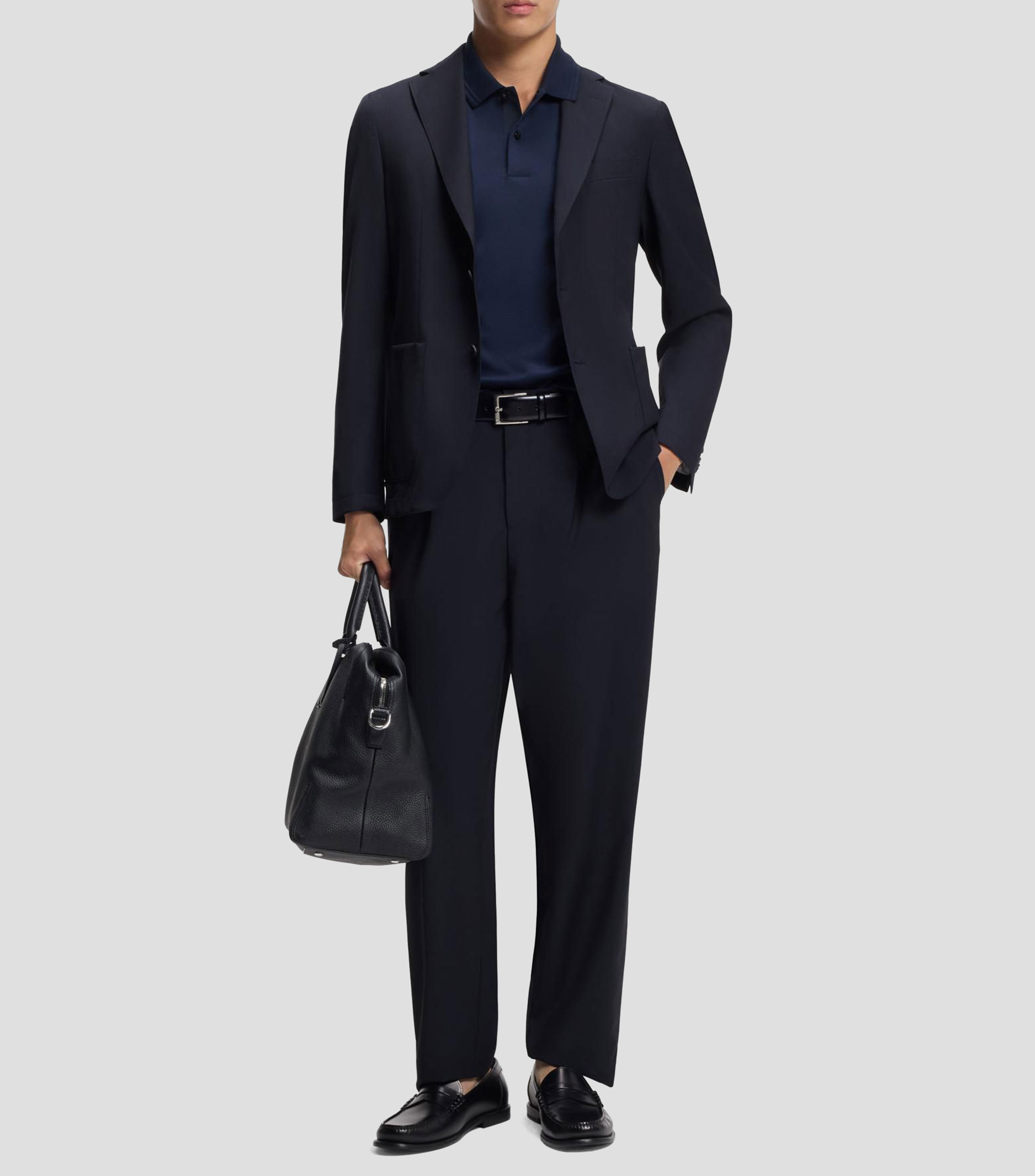 Saco slim fit de mezcla de lana lavable Hombre